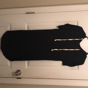 Black hooded t-shirt dress
